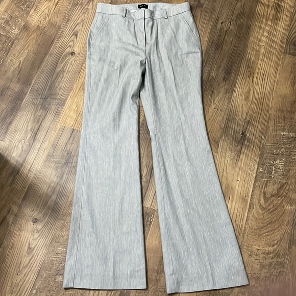 Flare Style Lined Dress Pants White 